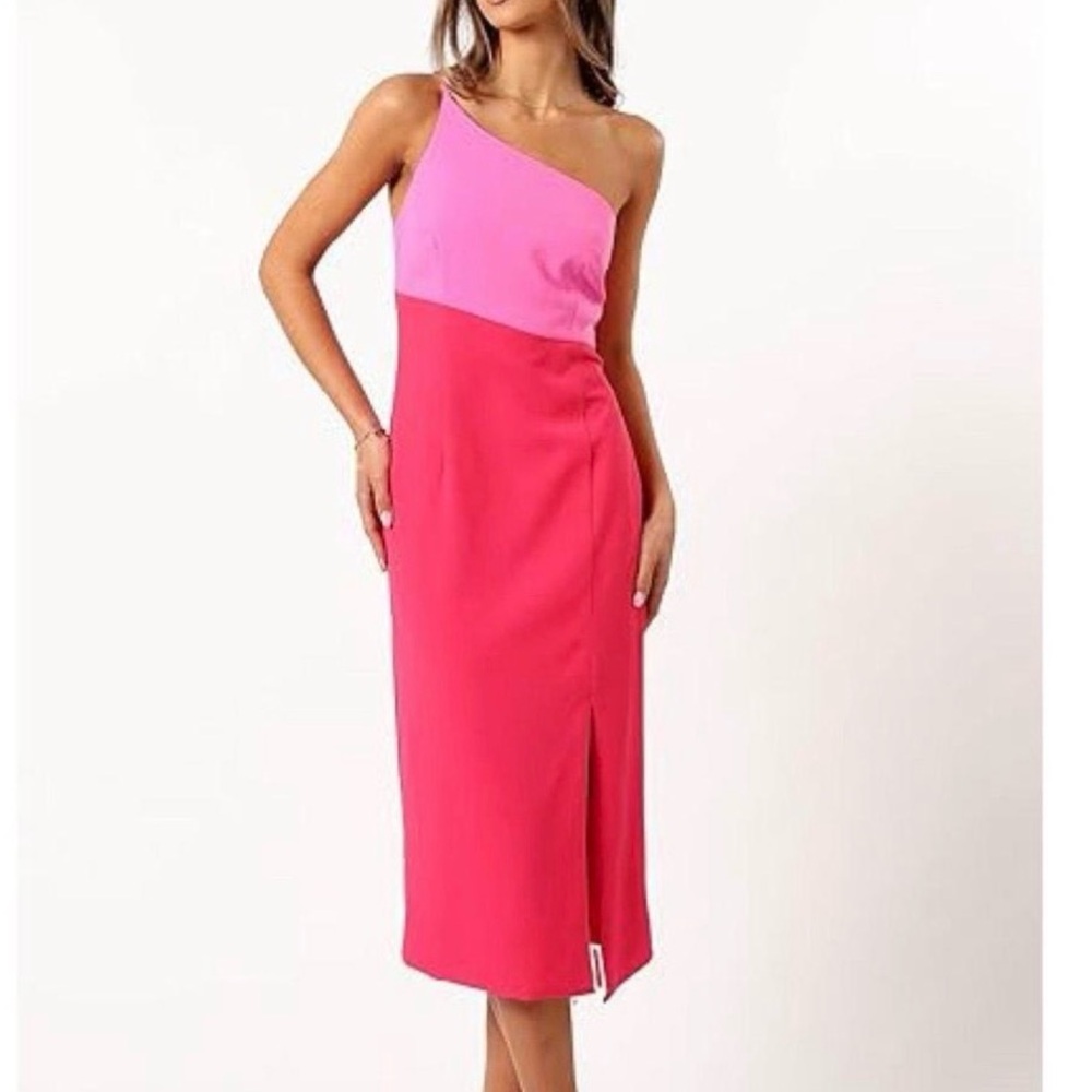 Petal & Pup Vibrant Pink One-Shoulder Dress